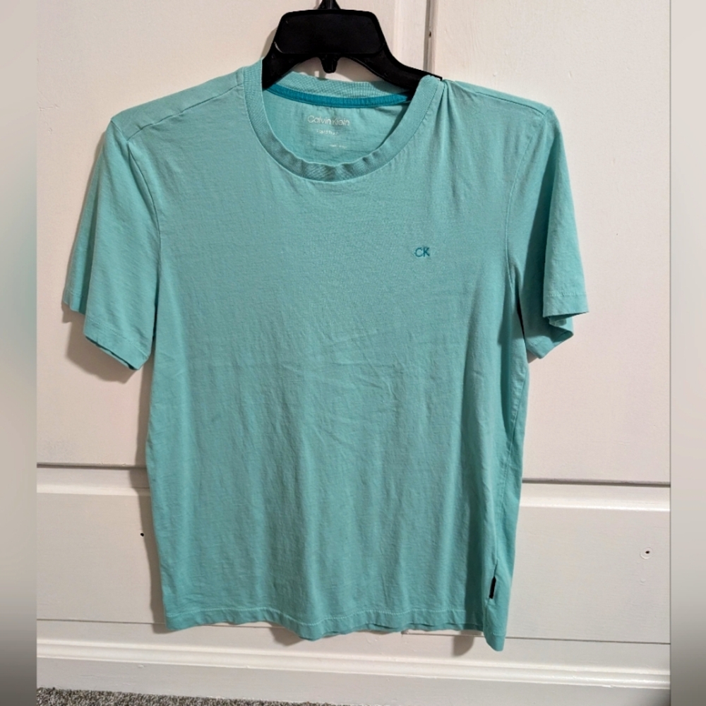 Calvin Klein Men's Light Blue Short Sleeve Tee